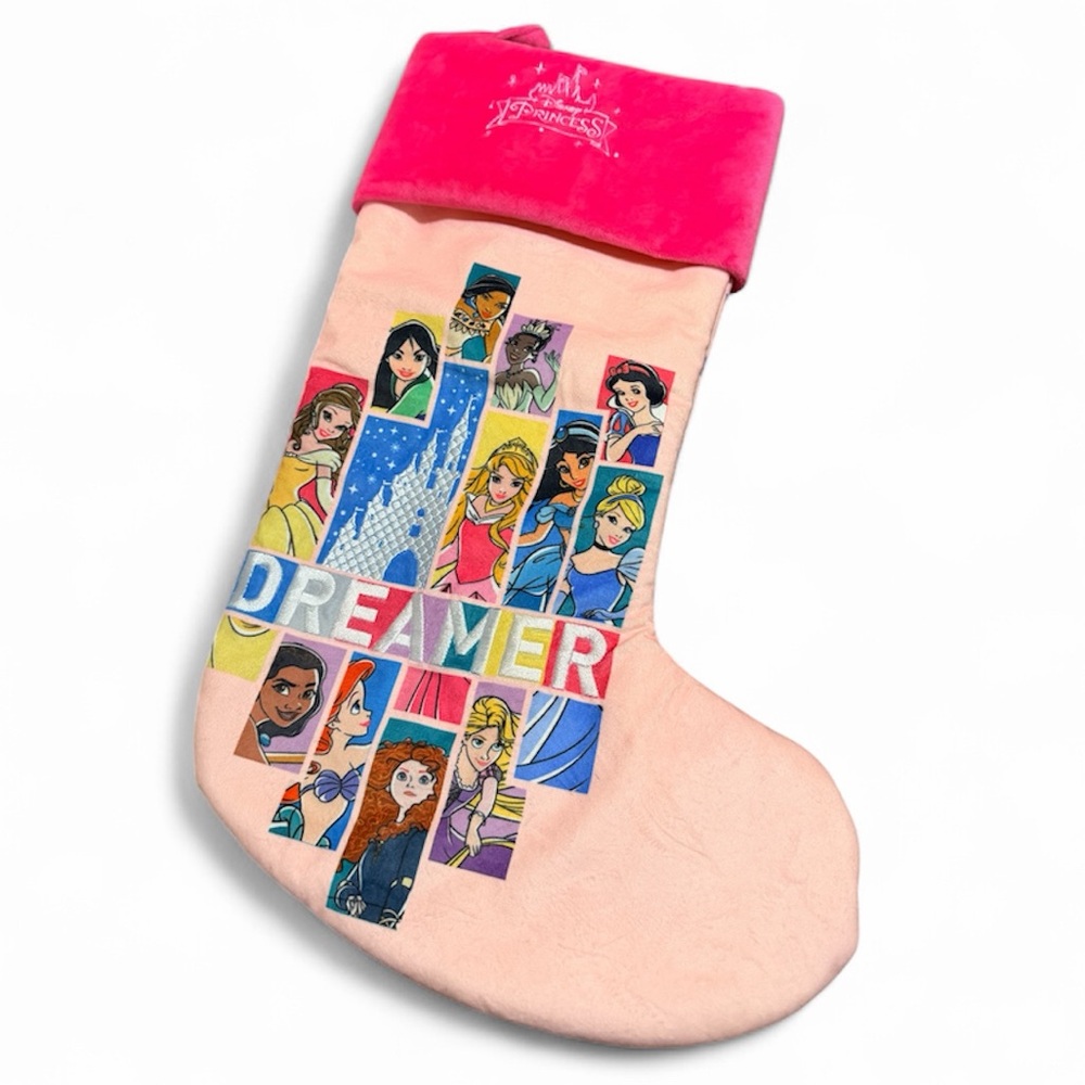 DISNEY World Parks Princesses Dreamer Pink Christmas Stocking BRAND NEW